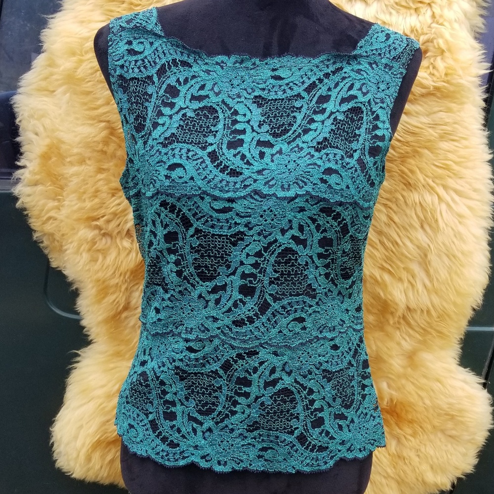 Lace turquoise camisole top